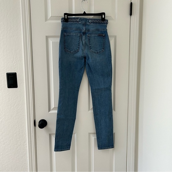 7 For All Mankind Medium Wash High Waisted Braided Skinny Jeans sz 27 - Picture 6 of 7